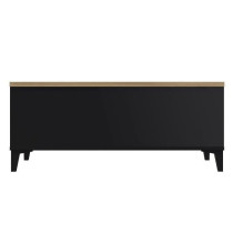 Coffee table with liftable tray - black/oak - L 100 x D 50/72 x H 42/5