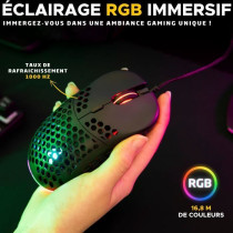 Wired Gaming Mouse - The G-Lab - KULT-OXYGEN - RGB - 12800 DPI - Black