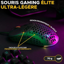 Wired Gaming Mouse - The G-Lab - KULT-OXYGEN - RGB - 12800 DPI - Black