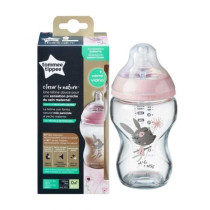 TOMMEE TIPPEE Baby Bottle CTN Glass 250ml decorated Girl