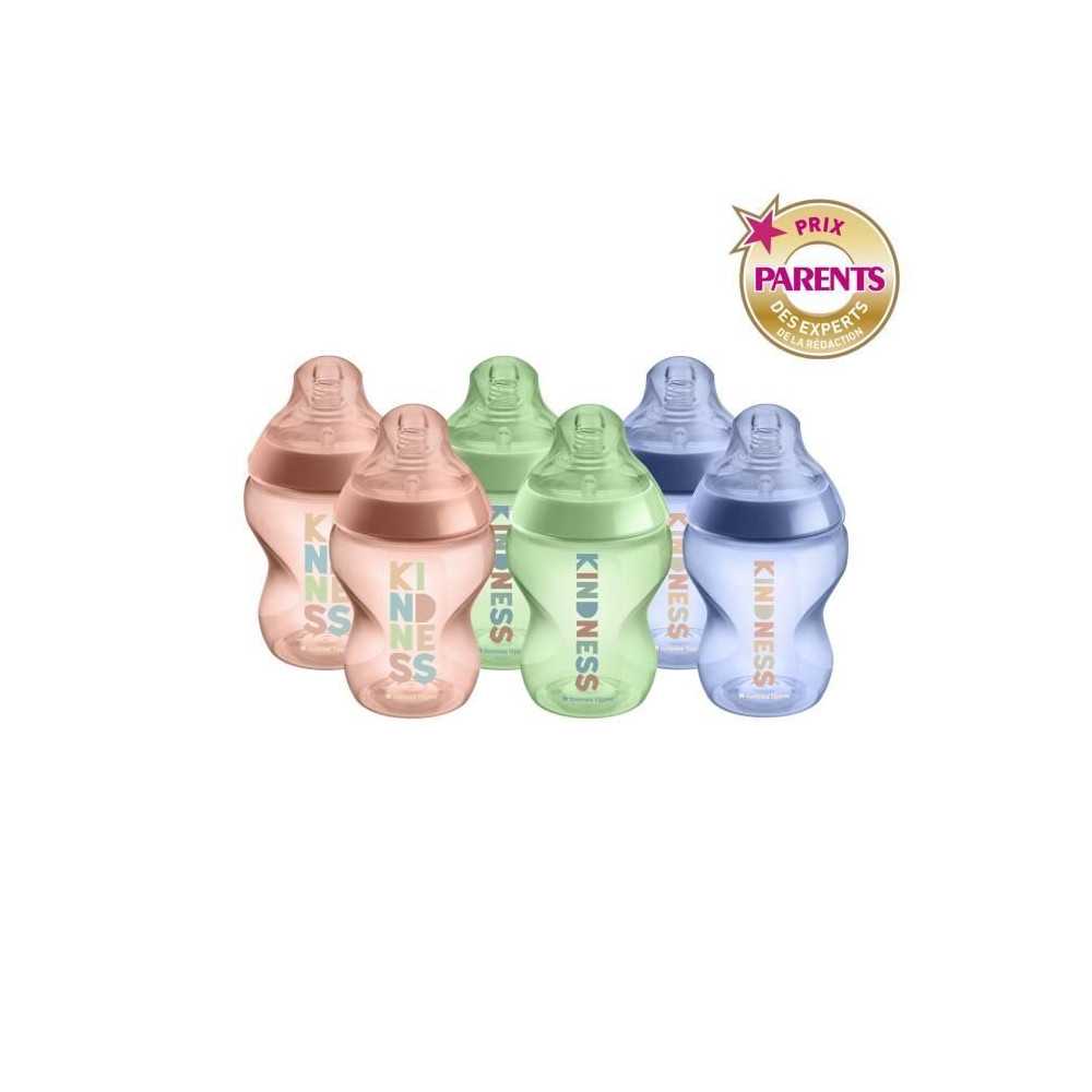 TOMMEE TIPPEE - Pack of 6 Closer to Nature bottles - Anti-Colic valve