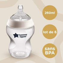 TOMMEE TIPPEE - Pack of 6 Closer to Nature bottles - Anti-Colic valve