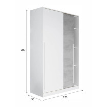 Armoire TOP - Décor blanc artik et blanc vehlo - 2 Portes coulissante