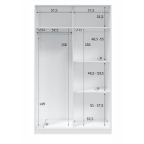 Armoire TOP - Décor blanc artik et blanc vehlo - 2 Portes coulissante