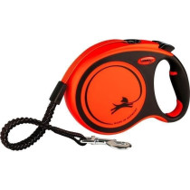 TRIXIE flexi XTREME strap leash - Size L - 8m - Black and orange