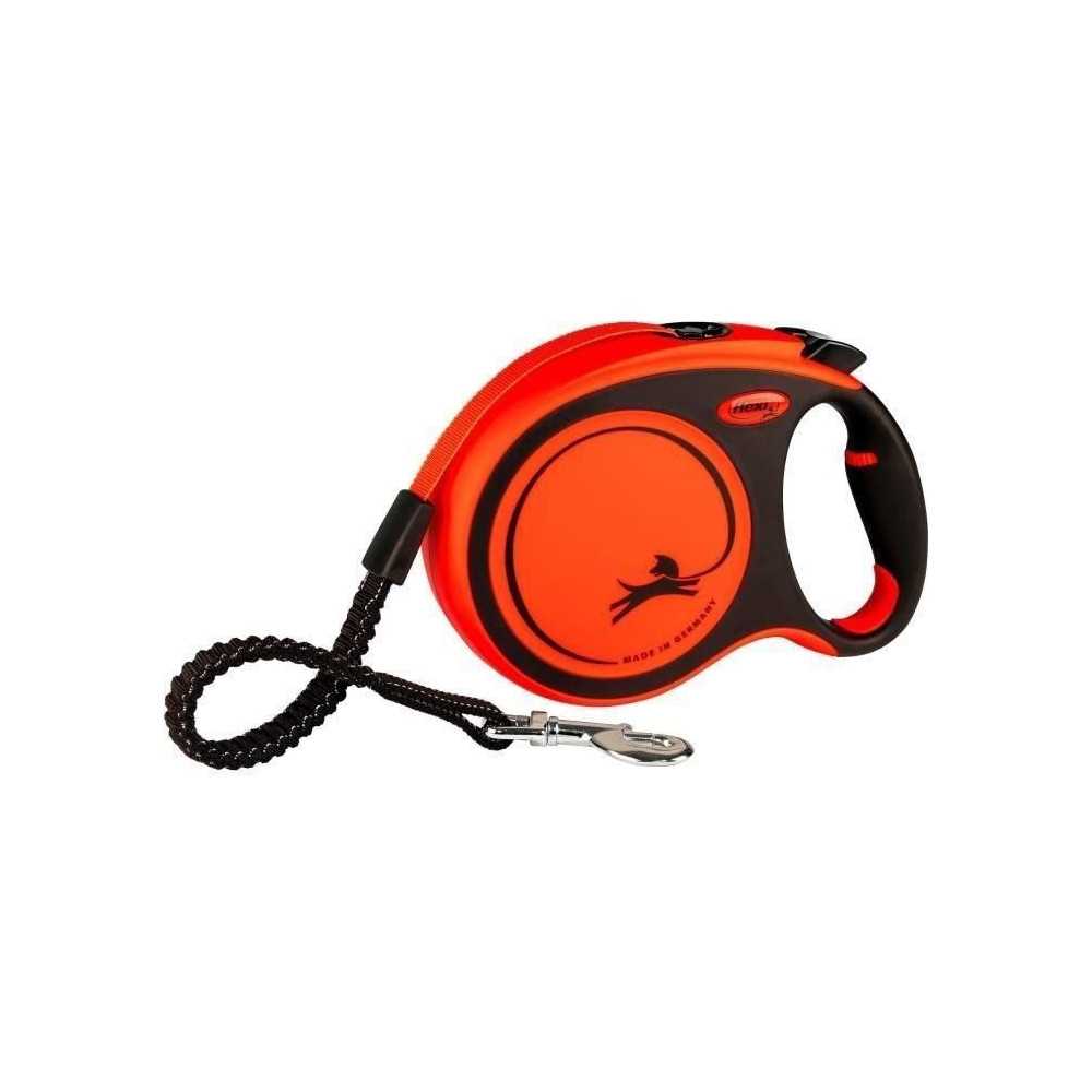 TRIXIE flexi XTREME strap leash - Size L - 8m - Black and orange