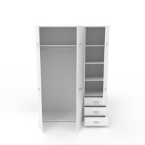 Armoire de chambre contemporaine blanche - COSMOS - L 146 cm - 6 porte