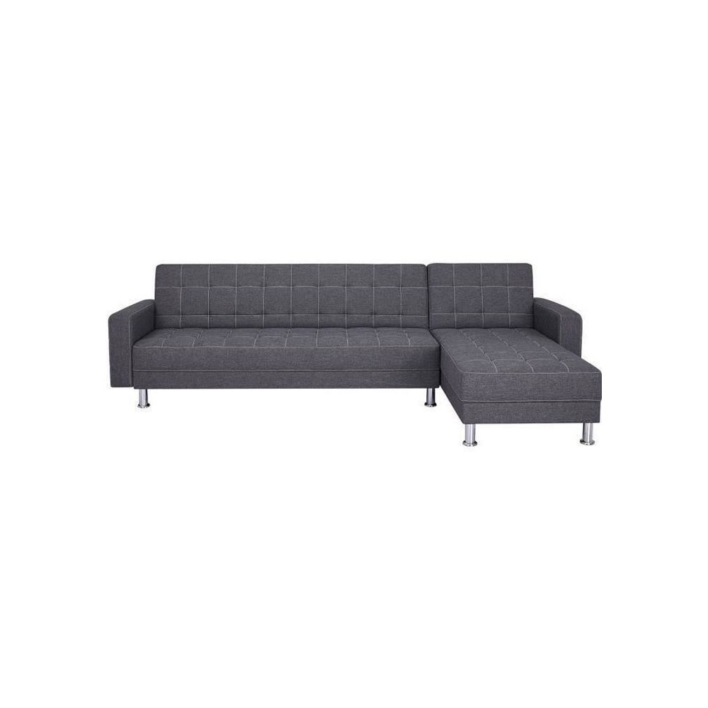 Canapé d'angle convertible 3 places réversible - Tissu gris foncé a