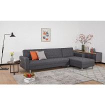 Canapé d'angle convertible 3 places réversible - Tissu gris foncé a