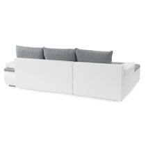 Canapé d'angle réversible convertible 3 places+Coffre - Simili blanc