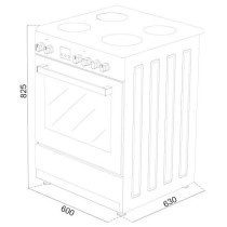 Cuisiniere gaz CONTINENTAL EDISON CECG60FCS1 - 4 feux - L59,8 x P61 xH