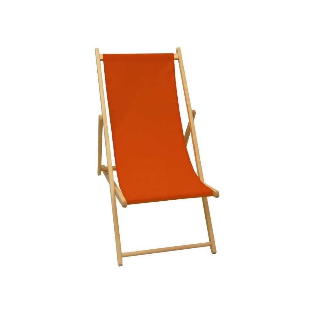 JARDIN PRIVE - Chilienne en bois coloris paprika - Tissu traité dépe