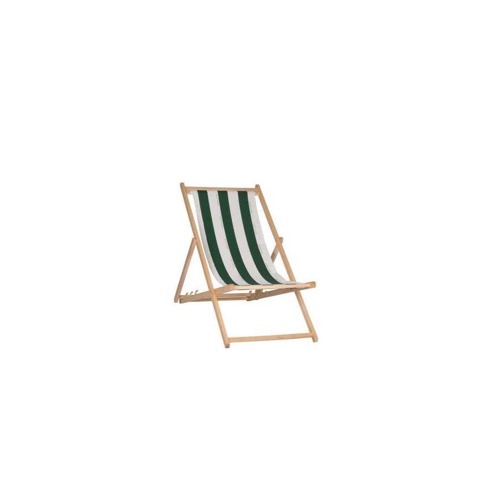 PRIVATE GARDEN Deckchair Cancale - Fixed canvas - Green