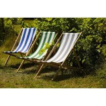 PRIVATE GARDEN Deckchair Cancale - Fixed canvas - Green