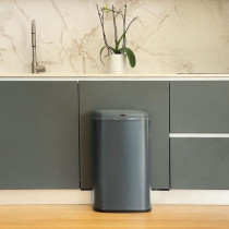 Automatic kitchen bin - LOGAN - KITCHEN MOVE - 58 L - Matt grey stainl