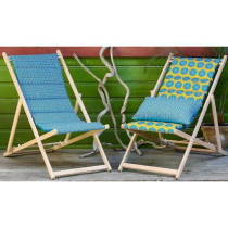 PRIVATE GARDEN Quilted deckchair Douala - Removable canvas