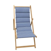 PRIVATE GARDEN Quilted deckchair Fjord - Removable canvas - Indigo Blu