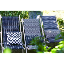 PRIVATE GARDEN Quilted deckchair Fjord - Removable canvas - Indigo Blu