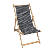 JARDIN PRIVE Quilted deckchair Helsinki - Removable canvas - Black and