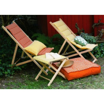 PRIVATE GARDEN Quilted deckchair Helsinki pottery - Removable canvas