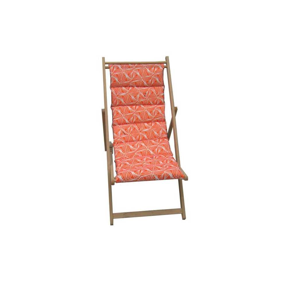 PRIVATE GARDEN Quilted deckchair Wave - Removable canvas