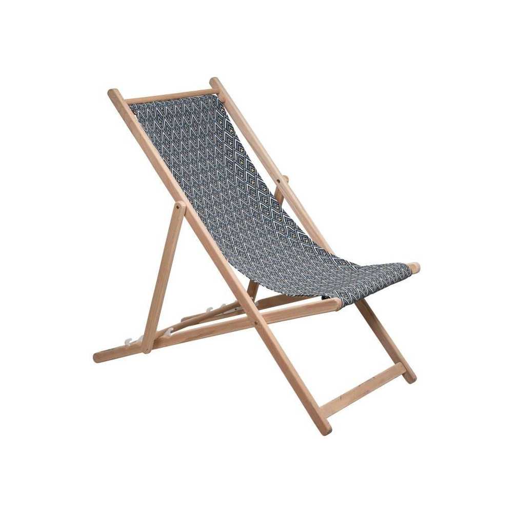 PRIVATE GARDEN - Diamond jacquard deckchair - removable canvas.