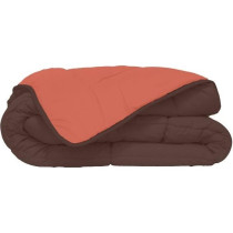 CALGARY Hot duvet Microfiber 400g/m² Chocolate & Corail 140x200cm