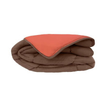 CALGARY Hot duvet Microfiber 400g/m² Chocolate & Corail 140x200cm