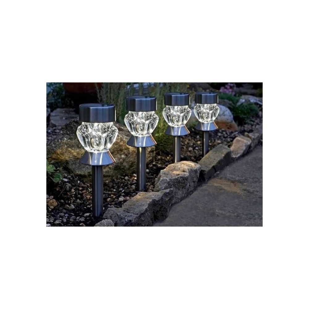 Crystal glass tag or solar lamp, set of 4