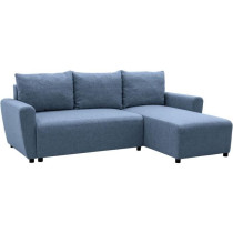 Canapé d'angle convertible 3-4 places STEWART - Tissu bleu - L224 x H