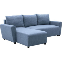 Canapé d'angle convertible 3-4 places STEWART - Tissu bleu - L224 x H