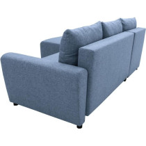 Canapé d'angle convertible 3-4 places STEWART - Tissu bleu - L224 x H