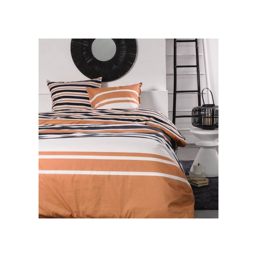 Double bed set -TODAY - 240x200 cm - 100% Cotton - Orange, Black and W