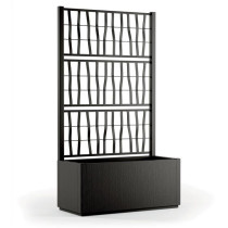 Ethica rectangular flower box 80 cm with graphite trellis