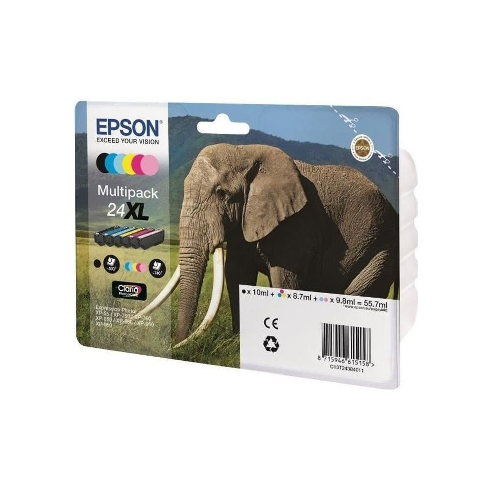 EPSON Multipack 24 XL - Eléphant - Noir, jaune, cyan, magenta, magent