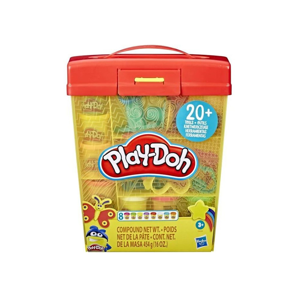 Play-Doh - Super accessory box and 5 plasticine jars of 56g each