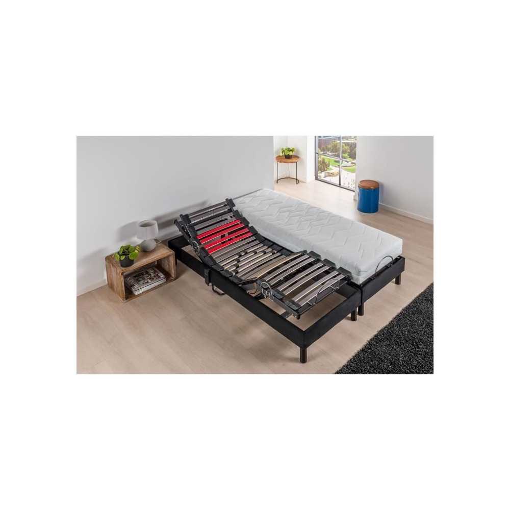 DEKO DREAM Ensemble Relaxation Matelas mousse 2x80x200 cm + Sommiers T