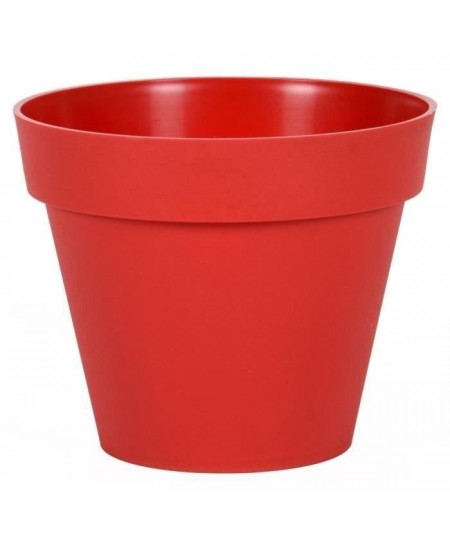 EDA Pot de fleur rond Toscane - Ø 30 x H 26 cm - 10 L - Rouge rubis