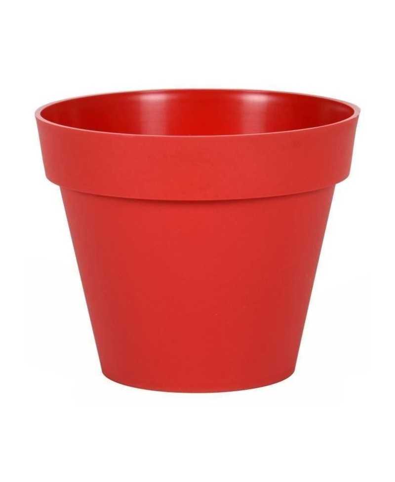 EDA Pot de fleur rond Toscane - Ø 30 x H 26 cm - 10 L - Rouge rubis