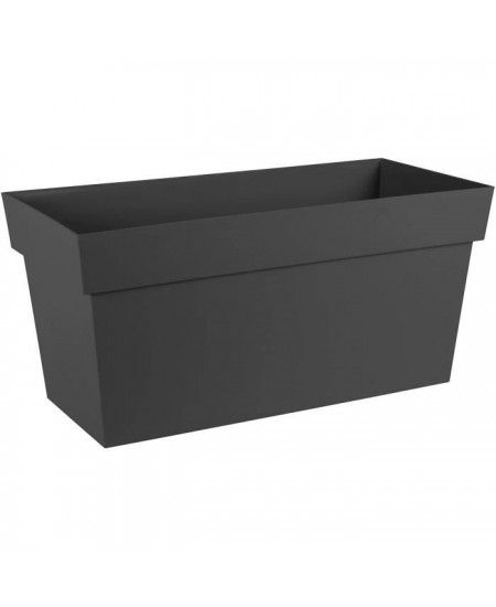 EDA Muret avec roulettes Toscane - 79 x 35 x H 39 cm - 74 L - Noir