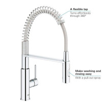 GROHE TAP Kitchen Sink GET, Mixer Monocomande 2 Jets, Tap with Profess