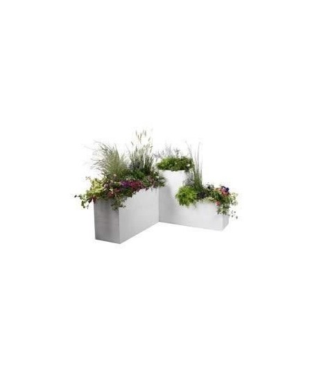 EDA PLASTIQUE Bac a fleurs carré Graphit - 57 L - 49,5 x 49,5 x 49,5 cm - Blanc cérusé