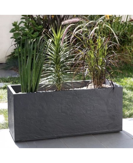 EDA Bac jardiniere Volcania 100 x 40 x 40 cm - 97,6 L - Gris anthracite