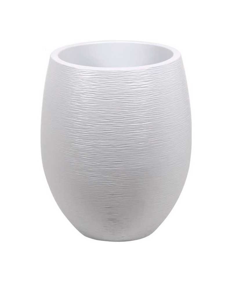 Pot rond Graphit - EDA PLASTIQUE - Contenance 53L - Blanc cérusé