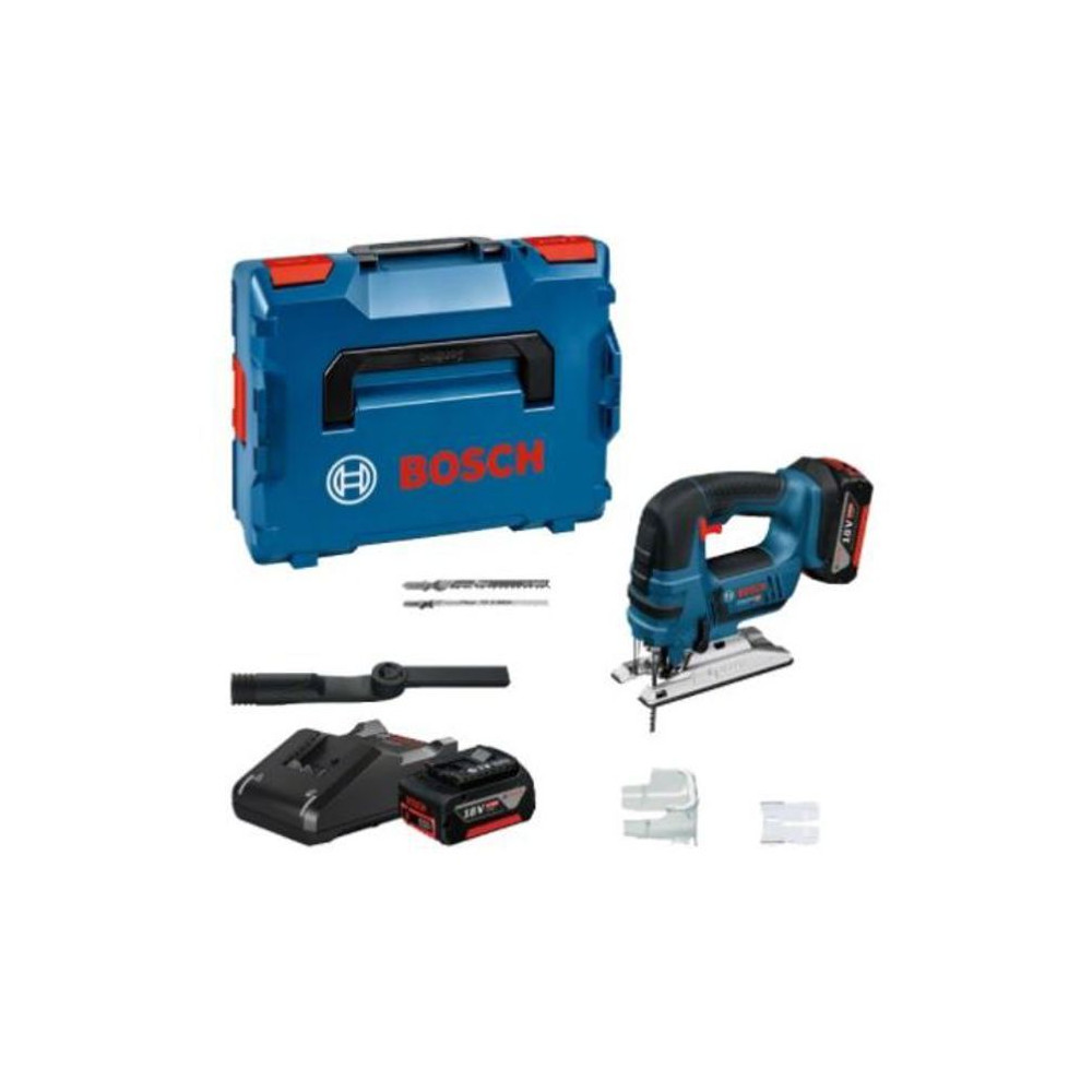 Jigsaw BOSCH PROFESSIONAL GST 18V-LI B + 2 batteries 4,0Ah + GAL 18V-4