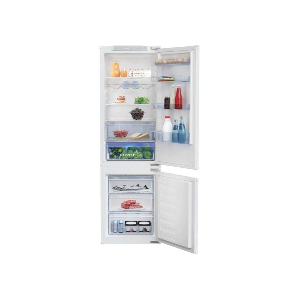 Réfrigérateur intégrable combiné BEKO BCSA285E4ZSN - 271L - Blanc