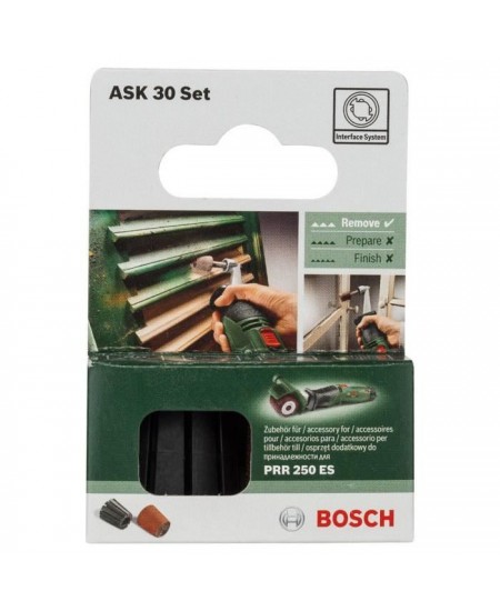 Set porte-manchon et manchon abrasif Bosch - (Accessoire pour Texoro, Grain 80, Largeur 30mm, Conique)