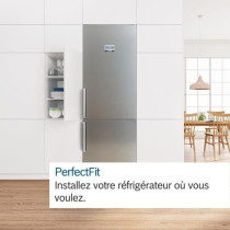 Réfrigérateur combiné pose-libre BOSCH - SER4 - Inox look - Vol.tot