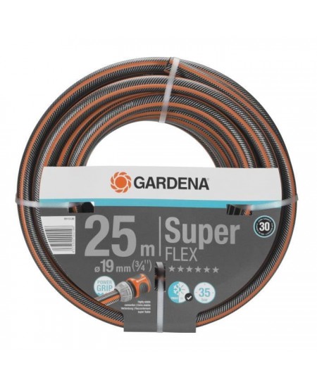 GARDENA Tuyau d'arrosage Premium SuperFLEX – Longueur 25m – Ø19mm – Anti noeud et indéformable – Garantie 30 ans (1811