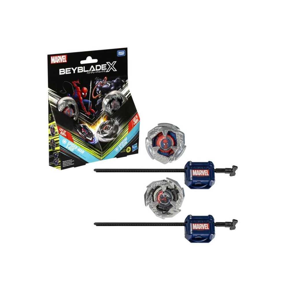 Beyblade X Marvel Collab Spider-Man 3-60F vs. Venom 3-80N, multipack